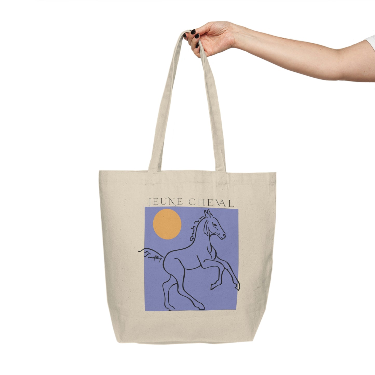 Modern Blue Lavender Canvas Tote